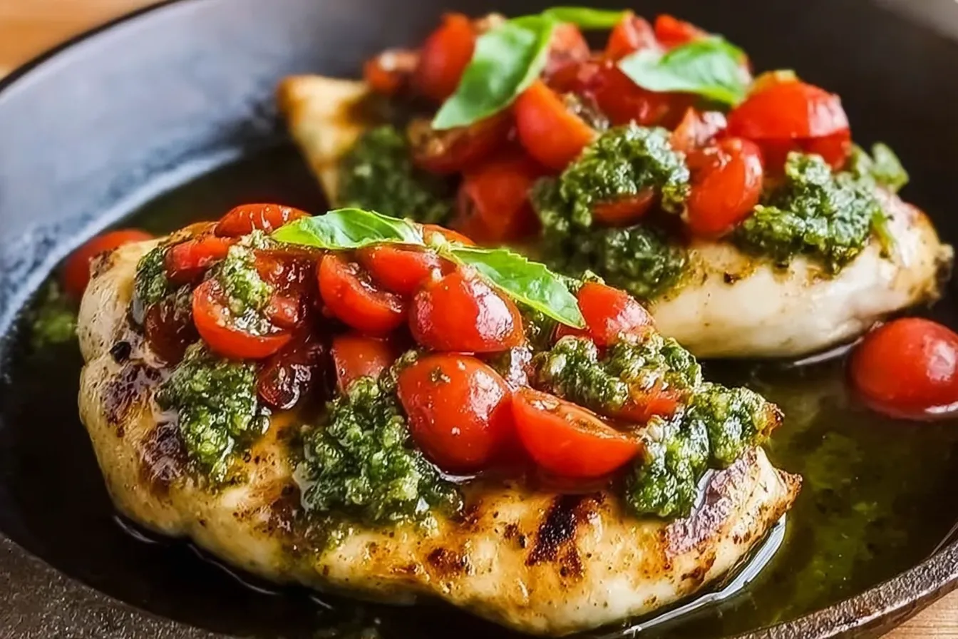 Pesto Bruschetta Chicken: A Delicious Flavor Explosion! 3 Pesto Bruschetta Chicken Plated Delight