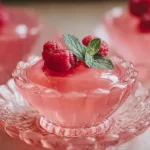 Vibrant Pink Gelatin Dessert ready to serve