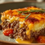 Pioneer Woman Cheeseburger Pie Ready to Serve