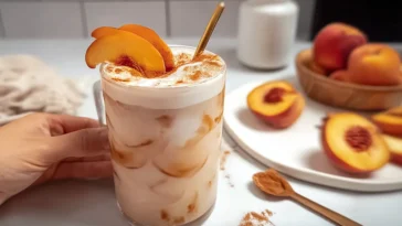 Refreshing Peach Cobbler Chai Latte - Perfect Summer Sip