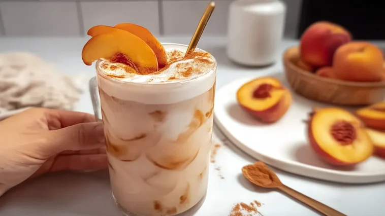 Refreshing Peach Cobbler Chai Latte - Perfect Summer Sip