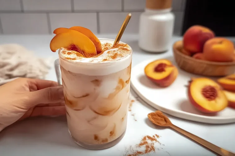 Refreshing Peach Cobbler Chai Latte - Perfect Summer Sip