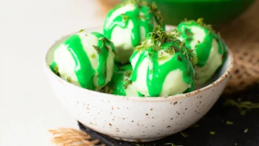 Saint Patrick’s Day Green Tea Truffles on a Serving Platter