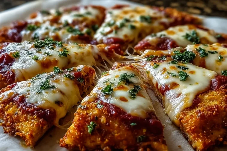 Delicious High-Protein Chicken Crust Pizza on a Plate