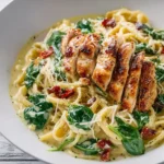 Simple Creamy Chicken Pesto Pasta with Spinach - Tasty Dish