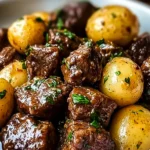 Delicious Slow Cooker Garlic Butter Beef Bites & Potatoes