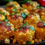 Spicy Mexican Corn Bites on a Platter