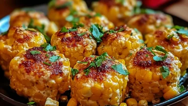 Spicy Mexican Corn Bites on a Platter