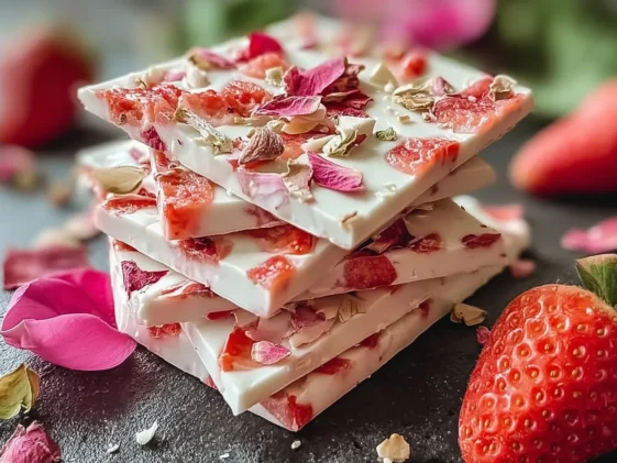 Spring Desserts: Strawberry Cream Yogurt Bark Delight