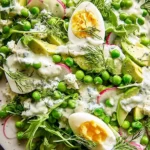 Fresh Spring Pea and Arugula Salad with Creamy Dill Dressing