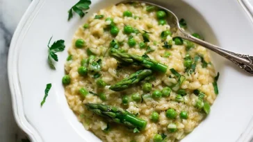 spring pea and asparagus risotto 1