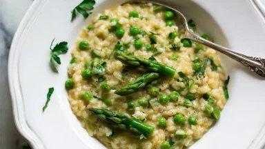 spring pea and asparagus risotto 1