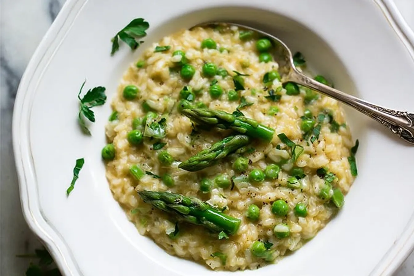 spring pea and asparagus risotto 1