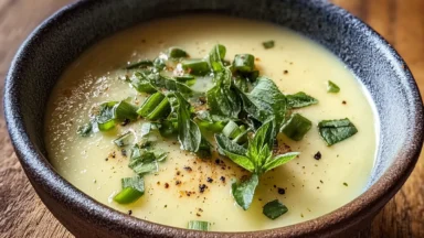 Lush Bowl of Creamy Spring Veggie Soup