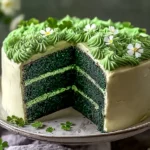 St. Patrick's Day Green Velvet Cake Slice