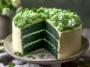 St. Patrick's Day Green Velvet Cake Slice