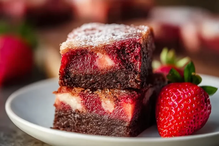 Strawberry Brownies Freshly Baked and Ready to Enjoy