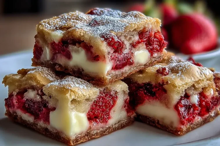 Irresistible Strawberry Cookie Bars with White Chocolate