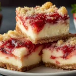 Delicious Strawberry Cream Cheese Cake Bars Ready to Serve