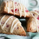 Fresh Strawberry Scones on a Rustic Plate