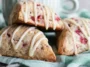 Fresh Strawberry Scones on a Rustic Plate