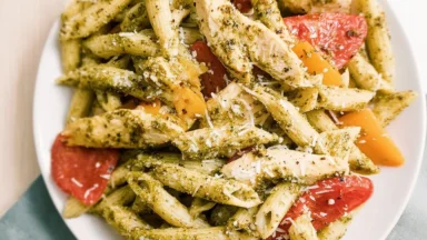 Delicious Trader Joe's Pesto Penne with Chicken