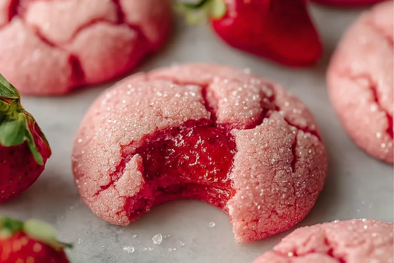 Vegan Strawberry Sugar Cookies Recipe - Deliciously Sweet! 3 Vegan Strawberry Sugar Cookies - Freshly Baked and Delicious