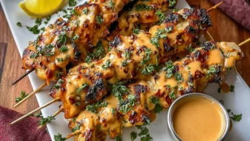 30-Minute Bang Bang Chicken Skewers on a Grill