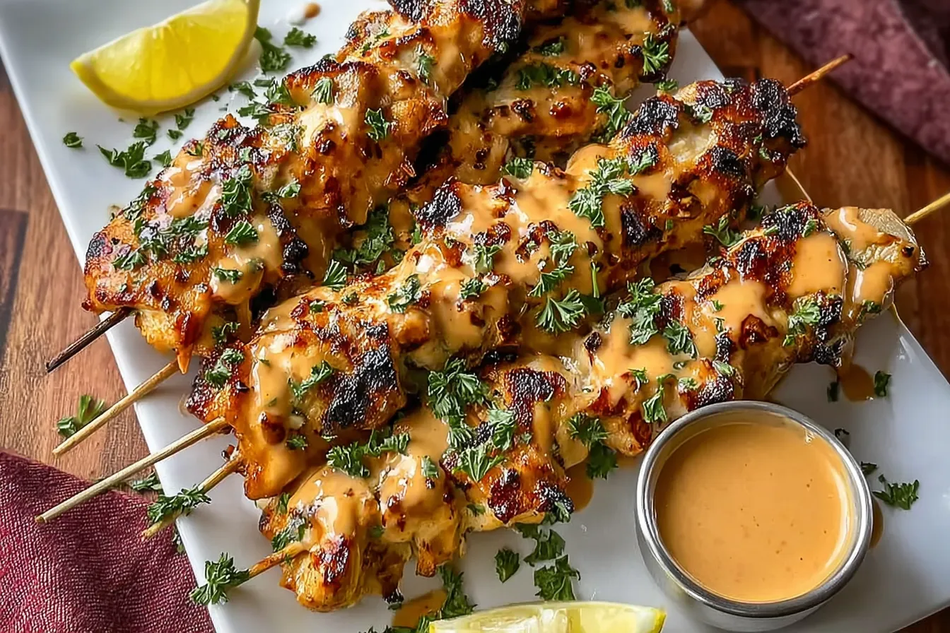 30-Minute Bang Bang Chicken Skewers on a Grill