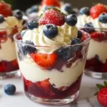 Delicious 4th of July Trifle Cups with Whipped Vanilla Cream