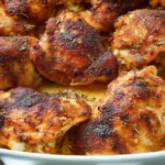 Baked Boneless Chicken Thighs: Juicy & Flavorful Delight 14 Baked Boneless Chicken Thighs Served on a Plate
