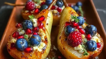 Delicious Baked Pears with Berries and Honey