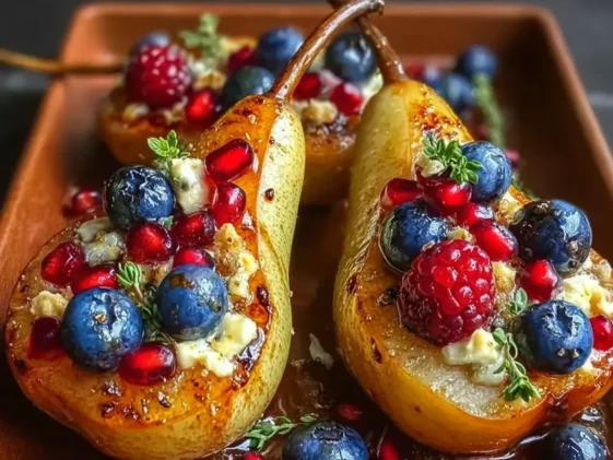 Delicious Baked Pears with Berries and Honey