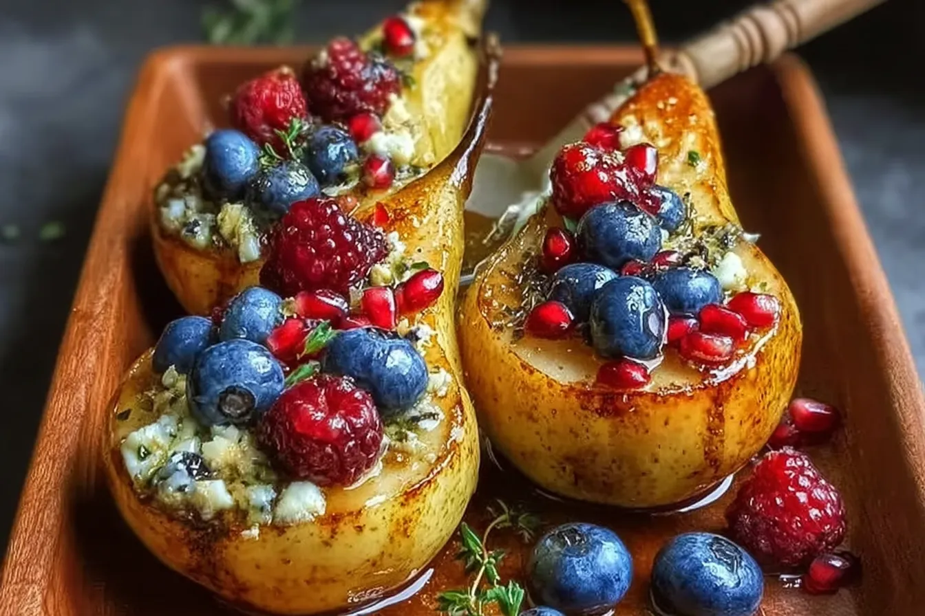 Baked Pears with Berries and Honey 