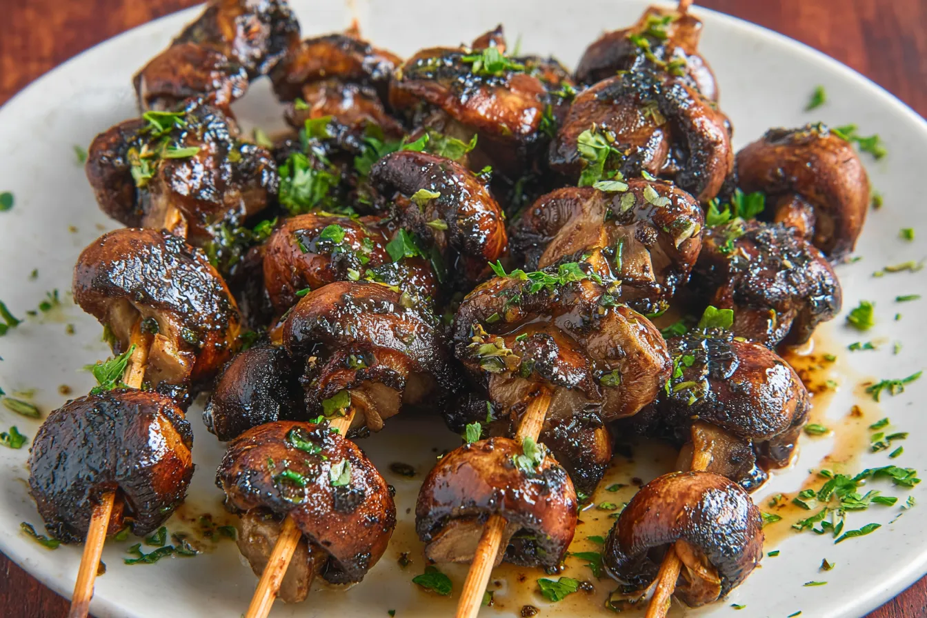 Balsamic Garlic Grilled Mushroom Skewers That Delight Your Tastebuds 4 Balsamic Garlic Grilled Mushroom Skewers