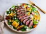 Balsamic Steak Gorgonzola Salad with Grilled Corn Deliciousness