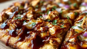 Delicious BBQ Chicken Pizza Freshly Baked