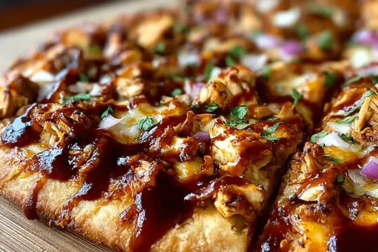 Delicious BBQ Chicken Pizza Freshly Baked