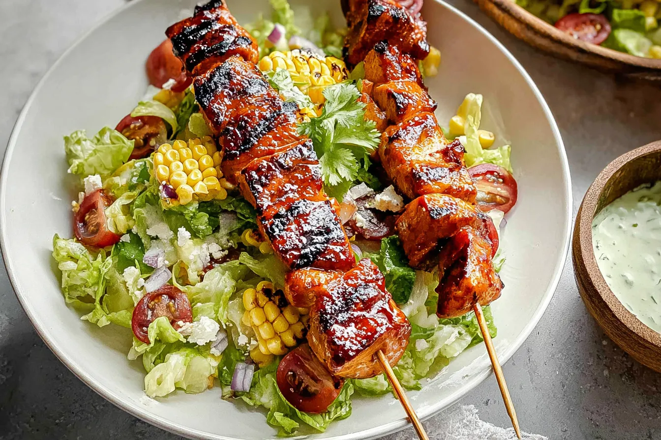 BBQ Chicken Skewer Salad 