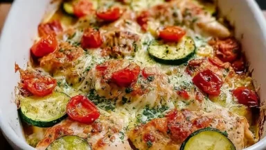 Best Mediterranean Chicken Zucchini Bake - Cooking in Progress