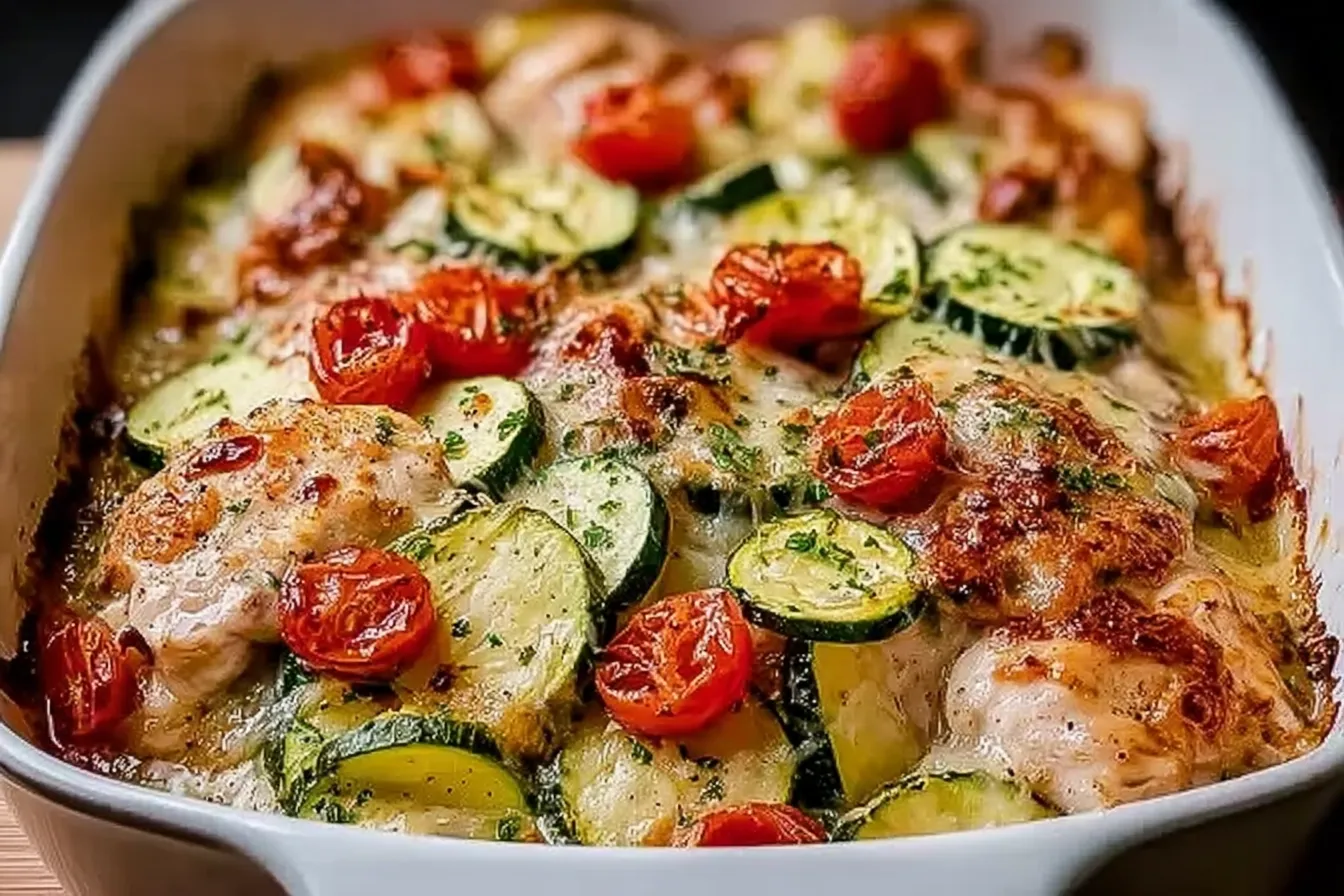 Best Mediterranean Chicken Zucchini Bake