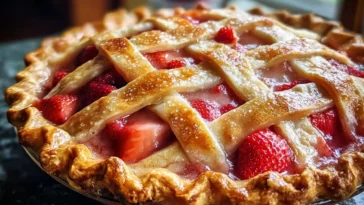 Delicious Flaky Strawberry Rhubarb Pie