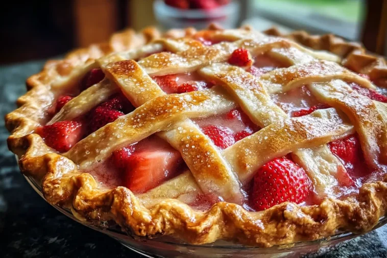 Delicious Flaky Strawberry Rhubarb Pie