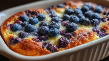 "Delicious Blueberry Buttermilk Pancake Casserole"