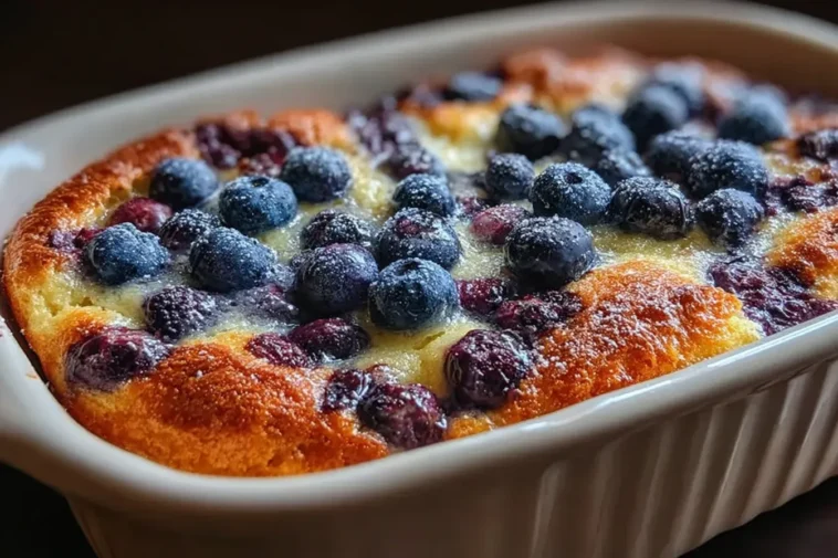 "Delicious Blueberry Buttermilk Pancake Casserole"