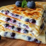 Blueberry Cheese Quesadilla Close-Up