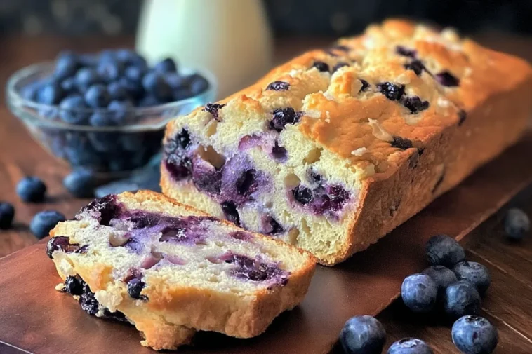 Blueberry Cream Cheese Bread Slice