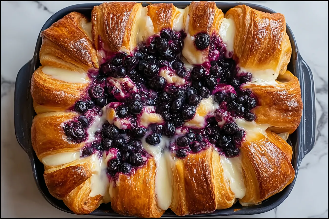 Blueberry Cream Cheese Croissant Casserole – Breakfast Delight 4 Blueberry Cream Cheese Croissant Casserole – Easy Breakfast Or Brunch Bake