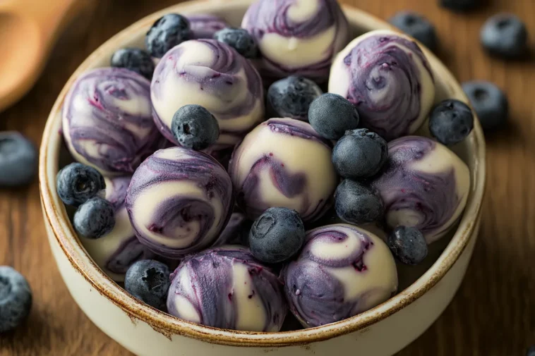 Blueberry Greek Yogurt Bites Ready to Enjoy