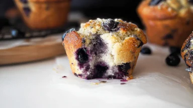 Blueberry Lemon Poppy Seed Muffins Without Sugar